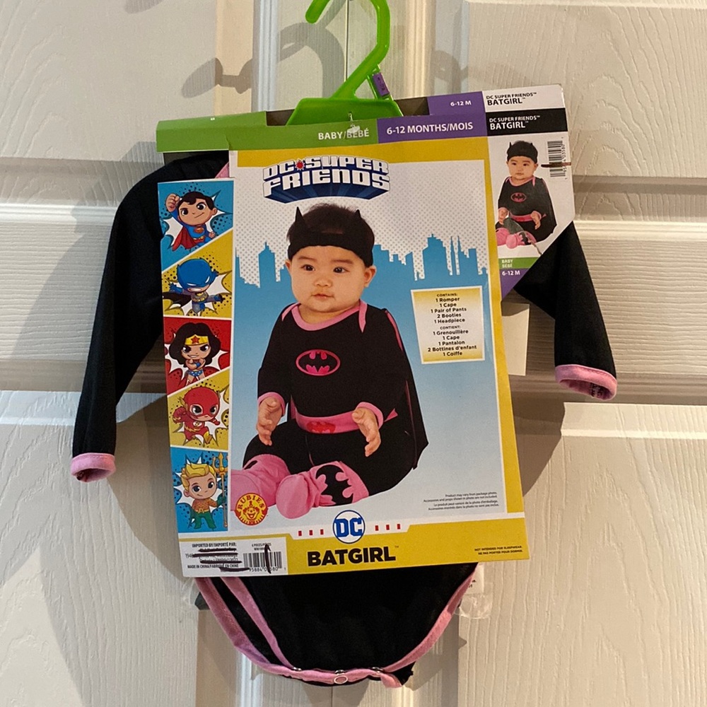 DC Batgirl Infant Girls 6 Piece Halloween Costume Size 6-12 Months Rubies Baby